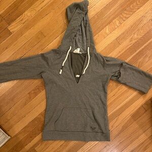 Roxy Y2K Olive Green Pullover Hoodie Rope Drawstring